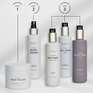 This set includes Body Polish, Body toner and one product from step 3 of your chosing