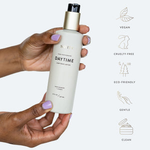 Daytime Body Lotion IS Vegan, Cruelty-free eco-Friendly, gentle and made with clean ingredients
